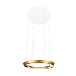 Modern Led Ring Shaped Pendant Light With Acrylic Shades For Living Room