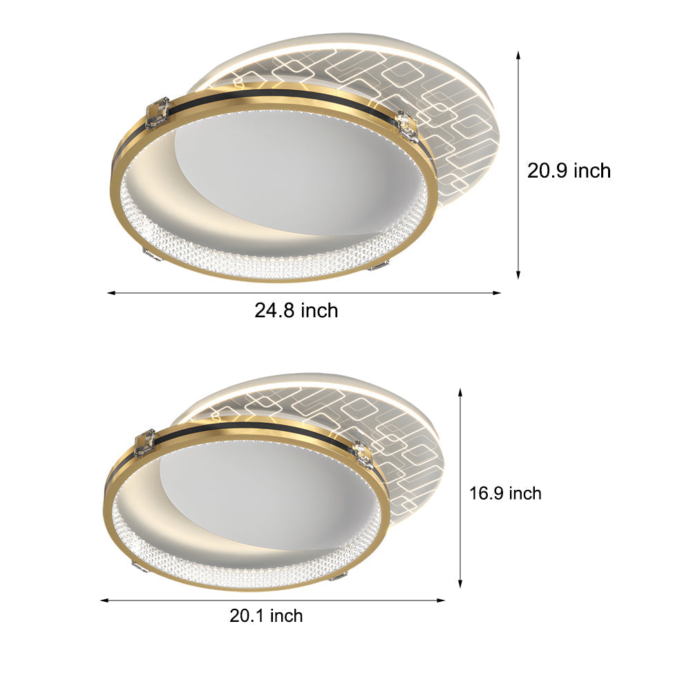 Round Acrylic Creative Led Three Step Dimming Modern Ceiling Lights Fixture