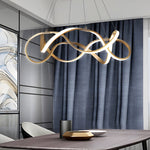 Modern Round Dimmable Led Aluminum Geometric Chandelier Gold