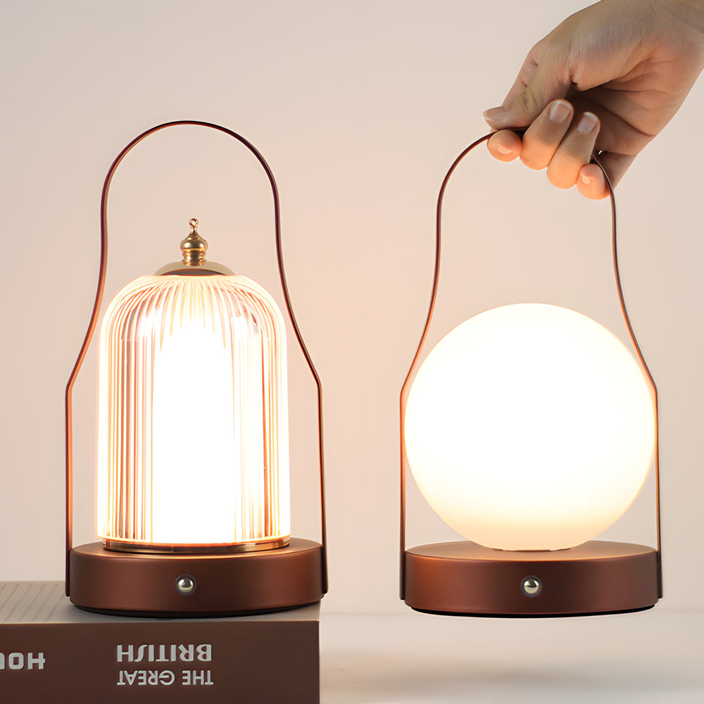 Touch Rechargeable Led Brass Portable Cordless Lantern Table Lamp