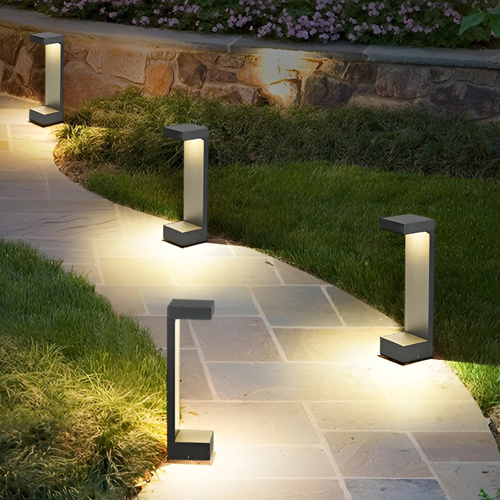 Modern Rectangular LED Pathway Lights for Garden Walkways – 10W, IP65 Waterproof, Black Aluminum