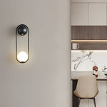Mila Wall Sconce 1 Light Glass Globe Wall Light Gold Black