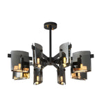 6 8 Light Dimmable Metallic Electroplated Glass Chandelier Lighting
