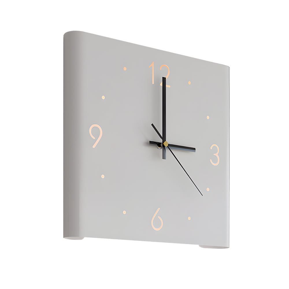 Square Metal Silent Backlit Led Corner Wall Clock Modern Wall Decor