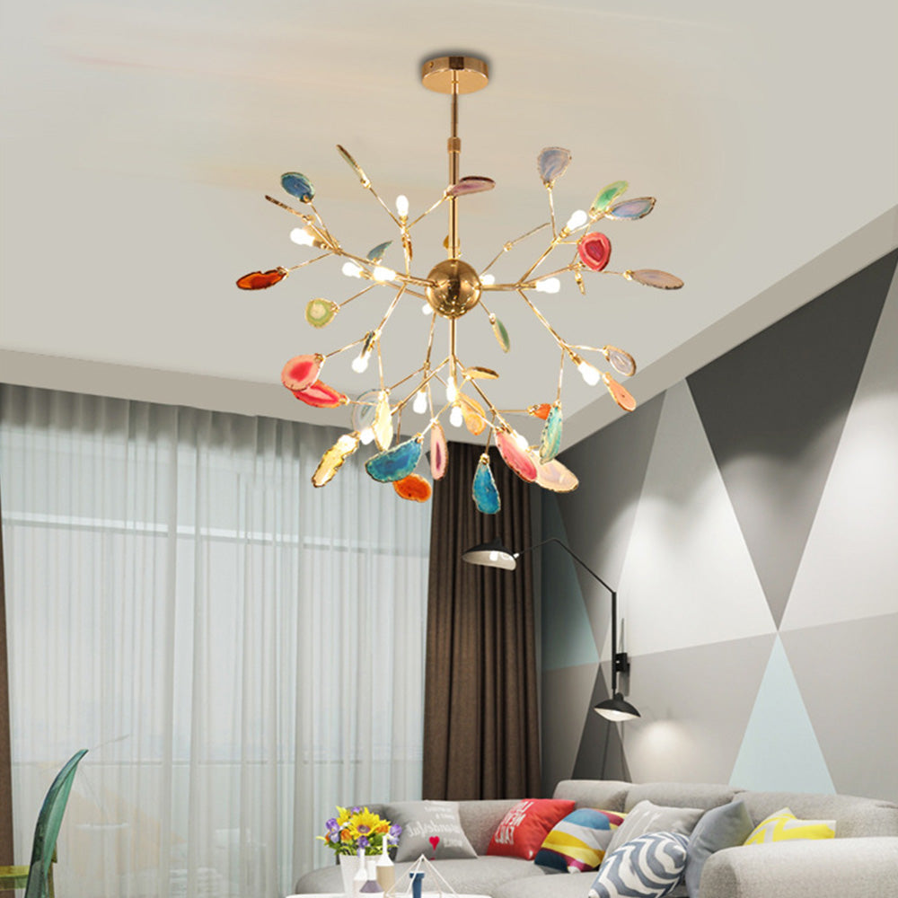 Nordic Minimalist Modern Simple Branch Agate Pendant Lamp