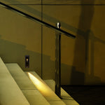 Architectural Recessed Step Light with Vertical LED Strip, Sand Gray Aluminum