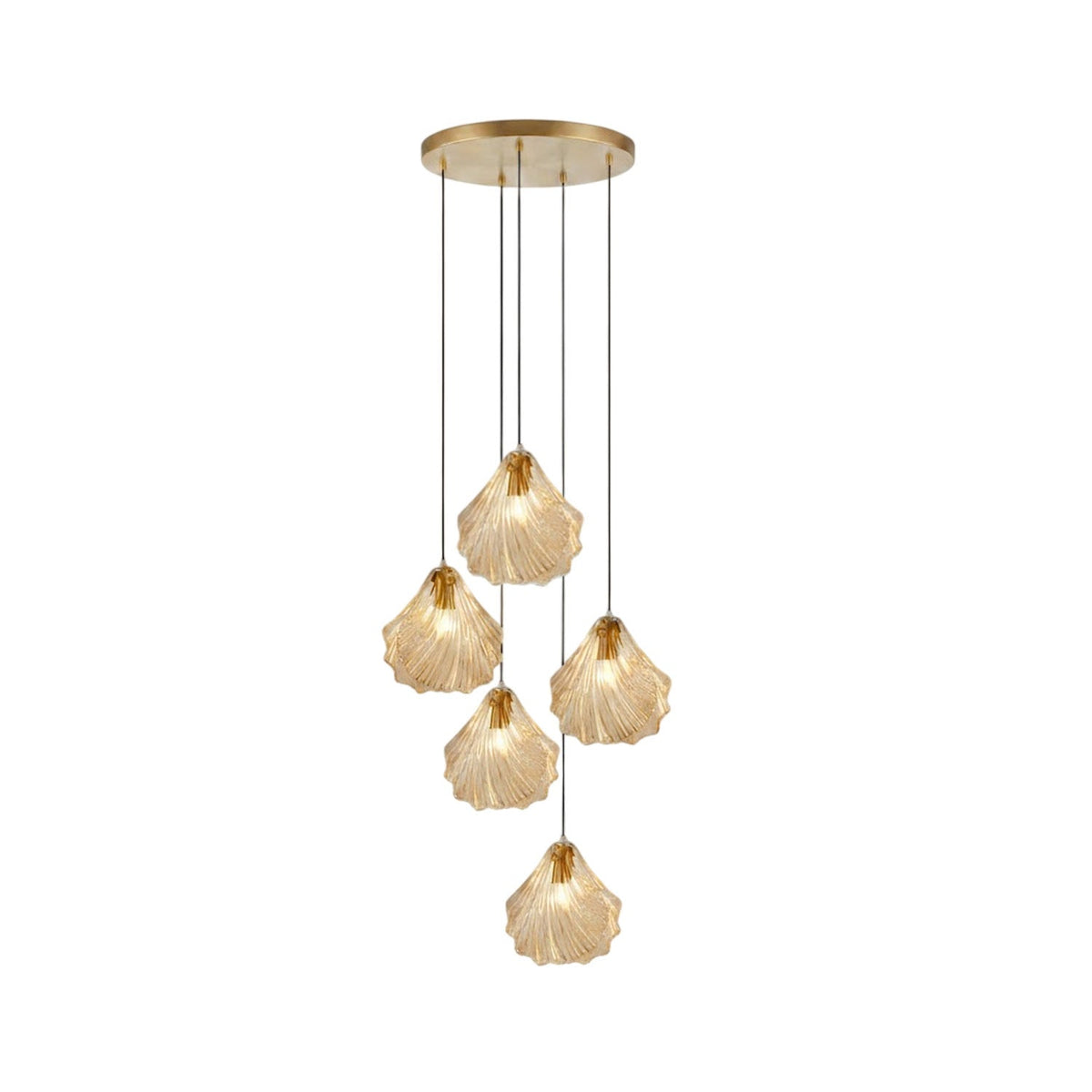 Shell Mini Pendant Light – Hand-Blown Glass & Brass