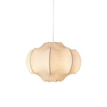 Silken Lotus Pendant Lamp — Genuine Silk Shade, Modern Lotus Form, 5 Sizes