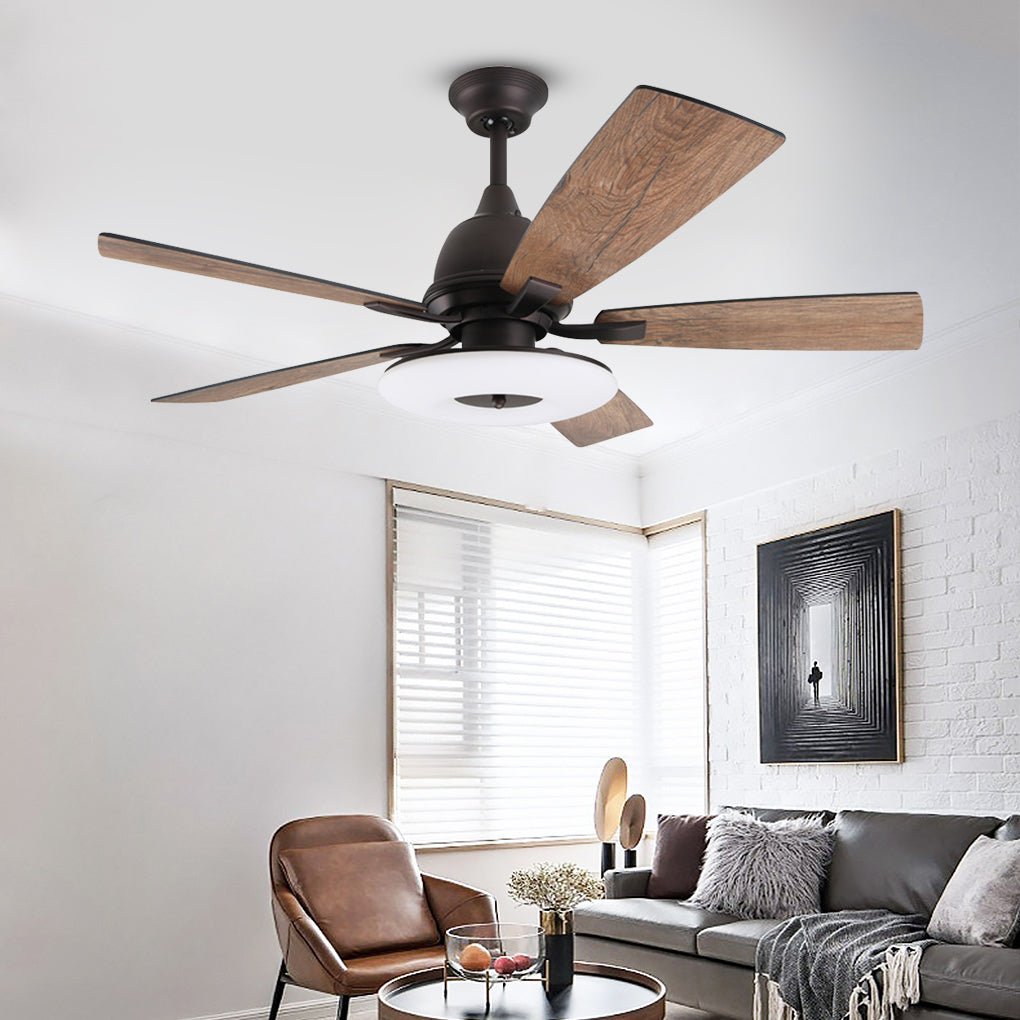 52 Inch Creative Nordic Retro Ceiling Fan Lamp With Light Source Remote Control