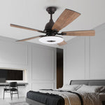 52 Inch Creative Nordic Retro Ceiling Fan Lamp With Light Source Remote Control