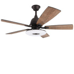 52 Inch Creative Nordic Retro Ceiling Fan Lamp With Light Source Remote Control
