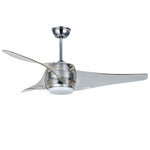 Modern LED Ceiling Fan Chandelier with Remote Control, 52" Minimalist Design