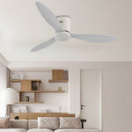 52 Variable Frequency With Remote Control Three Color Dimming Led Ceiling Fan Lamp