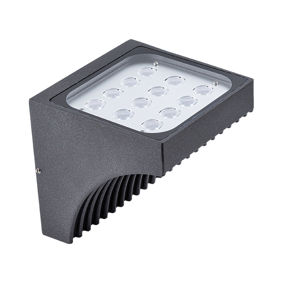 Geometric Outdoor Wall Sconce with Directional LED Light