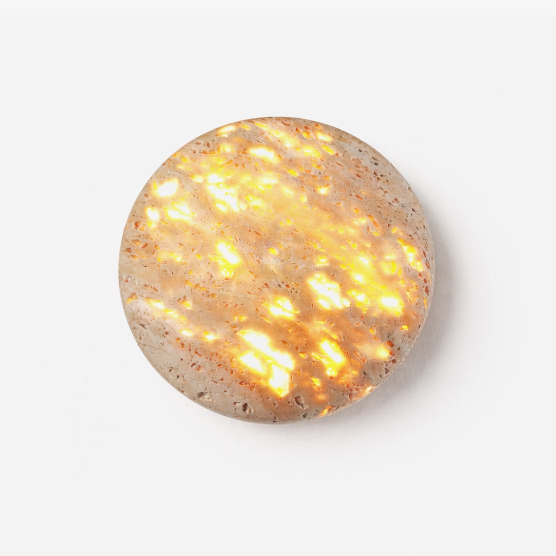 Luma Stone Wall Sconce in Yellow Travertine | Sculptural LED Wall Light