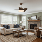 Terra Walnut Ceiling Fan with Integrated LED Light