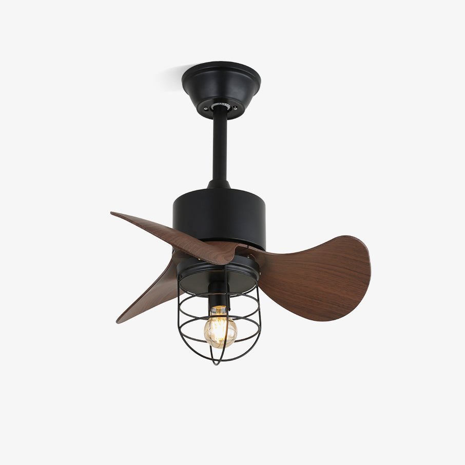 Loft Blade Cage Ceiling Fan with Light – Industrial Modern Design