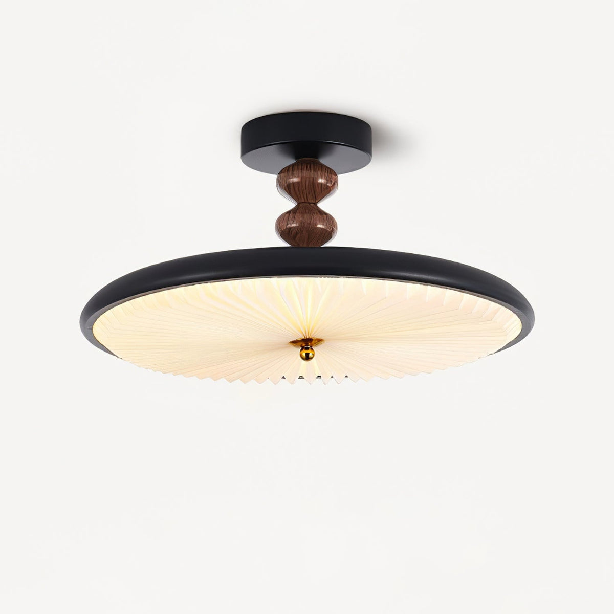 Aurelia Disc Ceiling Light — Modern LED Flush Mount in Black or Walnut
