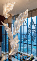 Falling Leaves Glass Chandelier – Modern LED Pendant Light for Dining Room and Living Room