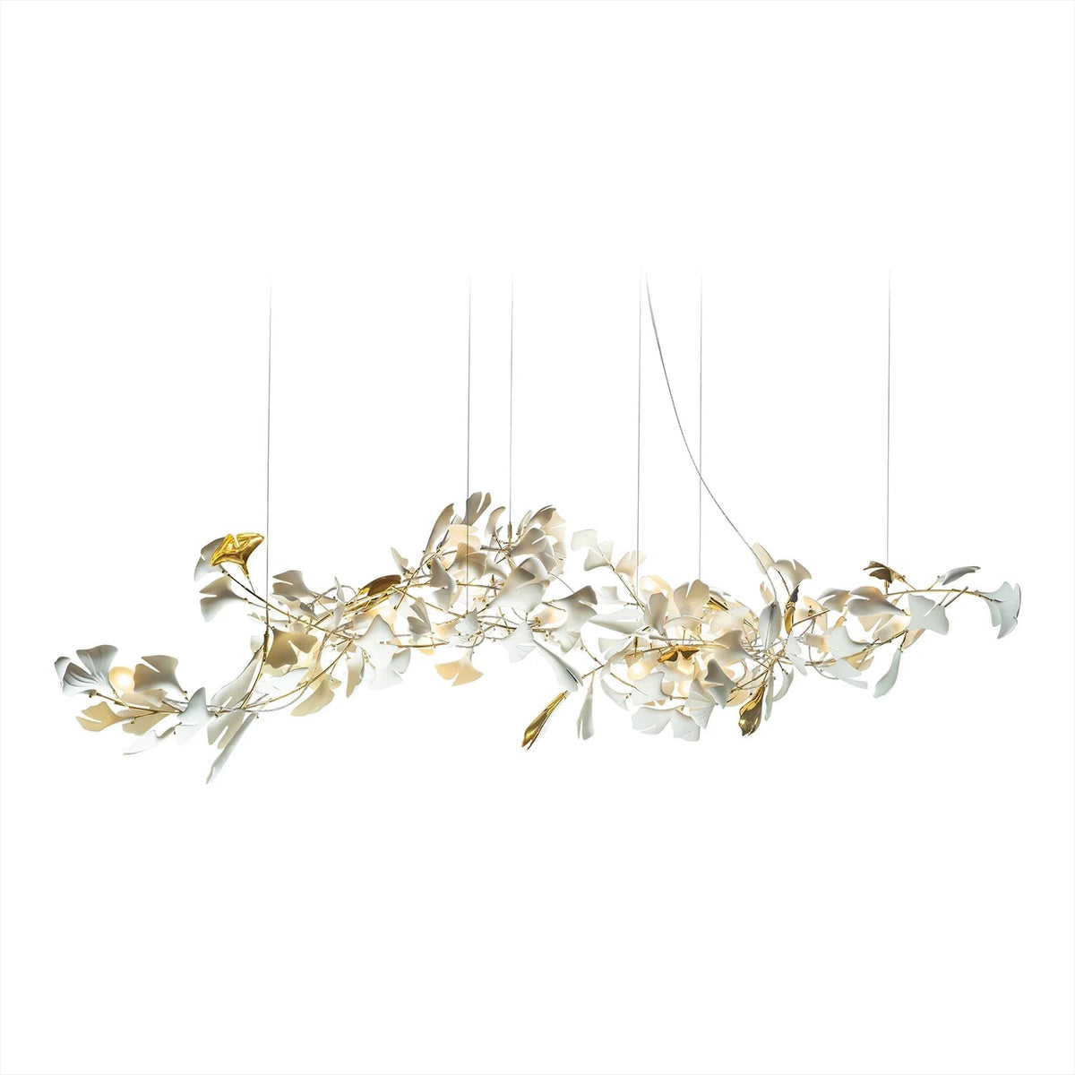 Golden Gingko Leaf Chandelier