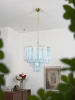 Vellune Cascade Chandelier – Modern Tiered Glass Pendant for Dining Room and Entryway