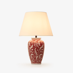 Scarlet Vine Ceramic Table Lamp with White Fabric Shade
