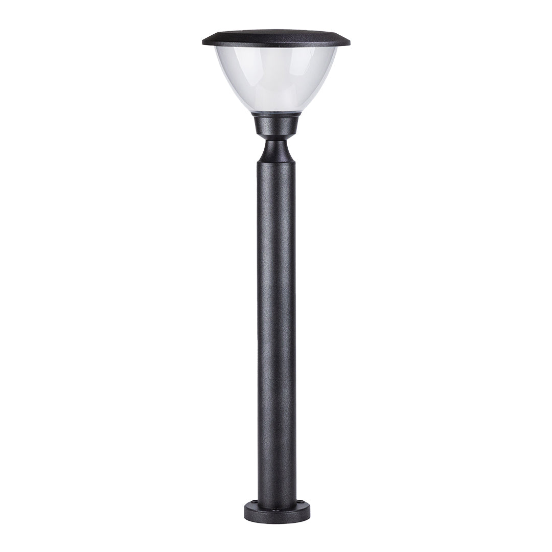 Modern Outdoor Bollard Light in Black Aluminum for Pathways and Courtyards