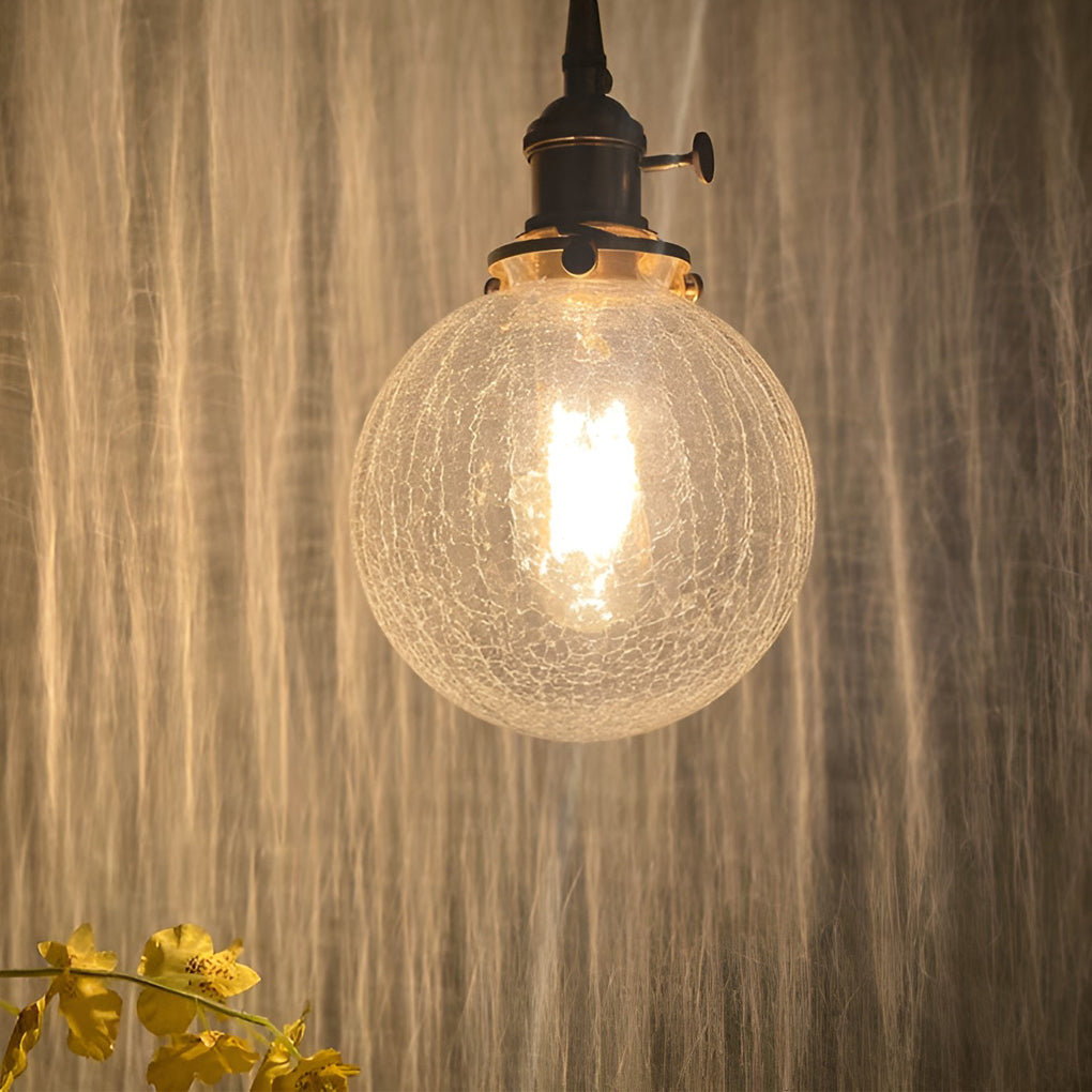 Spherical Glass Cracked Pattern Ceiling Lamp Li001924