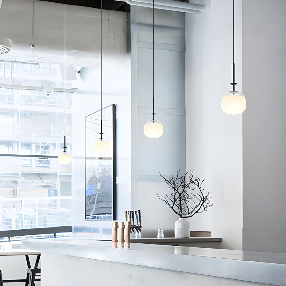 Simple Glass Iron Ufo Ball Led Decorative Postmodern Chandeliers Lamp