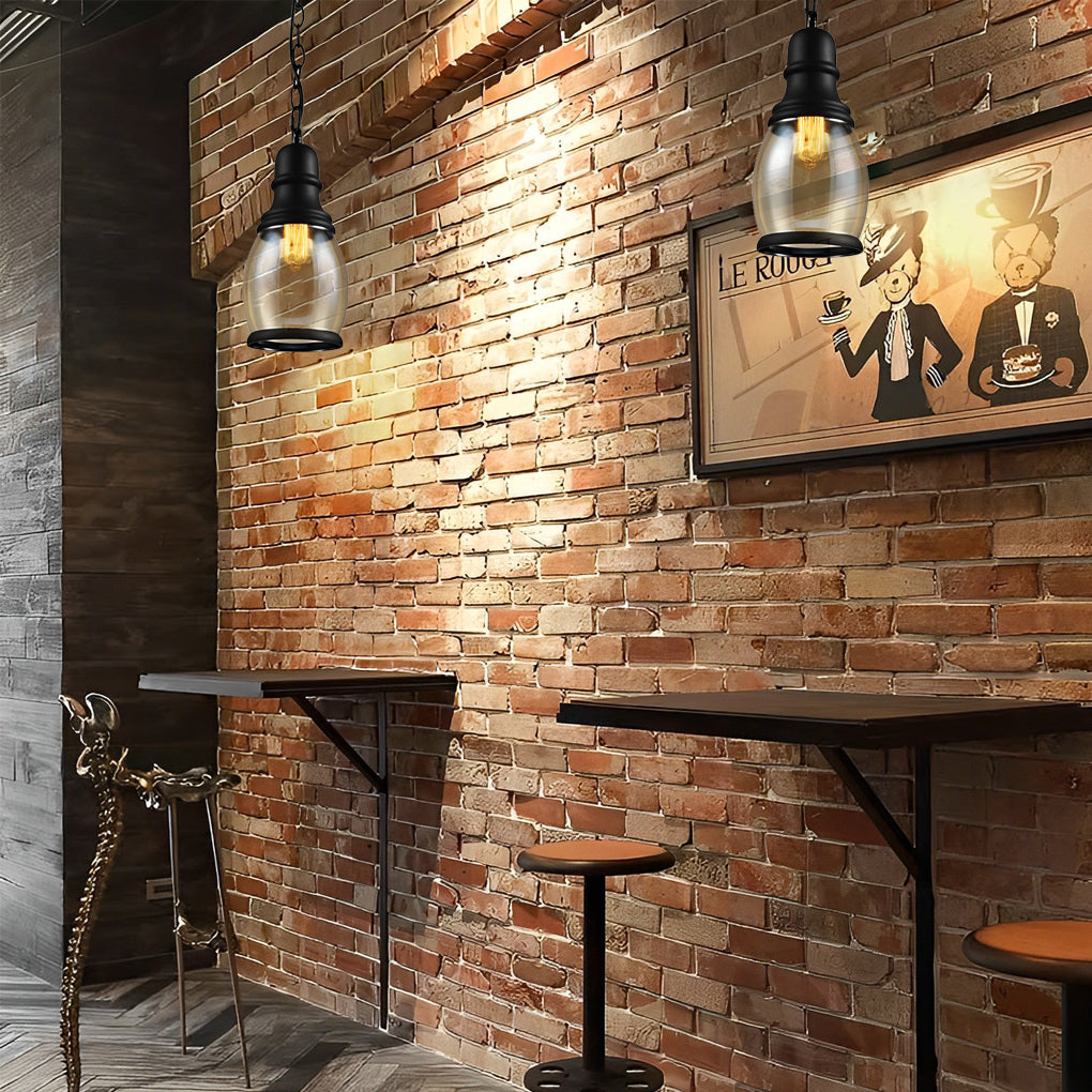 Retro Bottle Industrial Pendant Light Ha098704