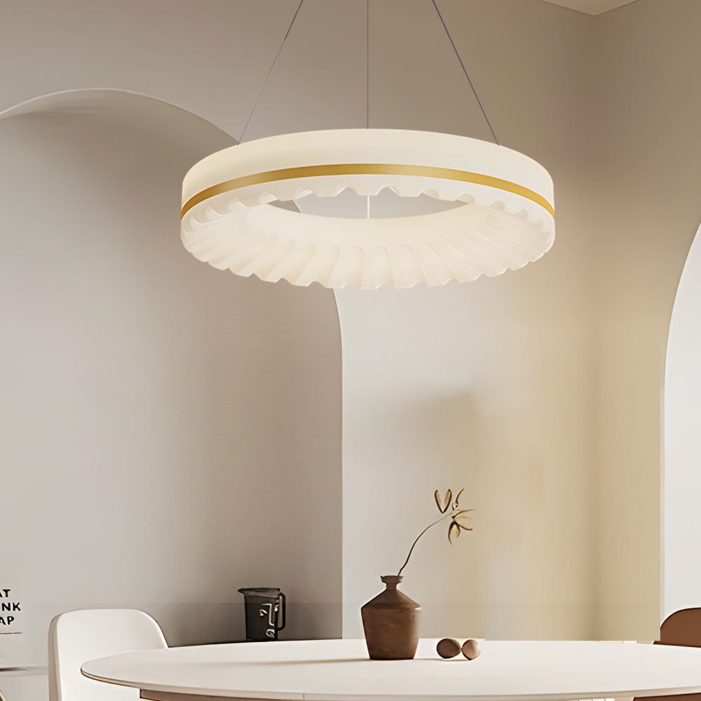 Simple Circle Clouds Ring Three Step Dimming Led Modern Chandelier