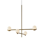 Modern Linear Glass Ball Pendant Light With 3 4 6 Light Black Gold
