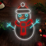 Modern Acrylic LED Snowman Sign with Dimmer for Festive Interiors