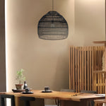 15 7 19 7 Inch W Rattan Woven Dome Pendant Light