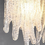 Handcrafted Glass LED Pendant Light with Copper Accent