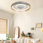 Nordic Round Circles Led Invisible Flush Mount Ceiling Fan Light