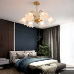 Flowers Glass Shade Chandelier Light Li002529