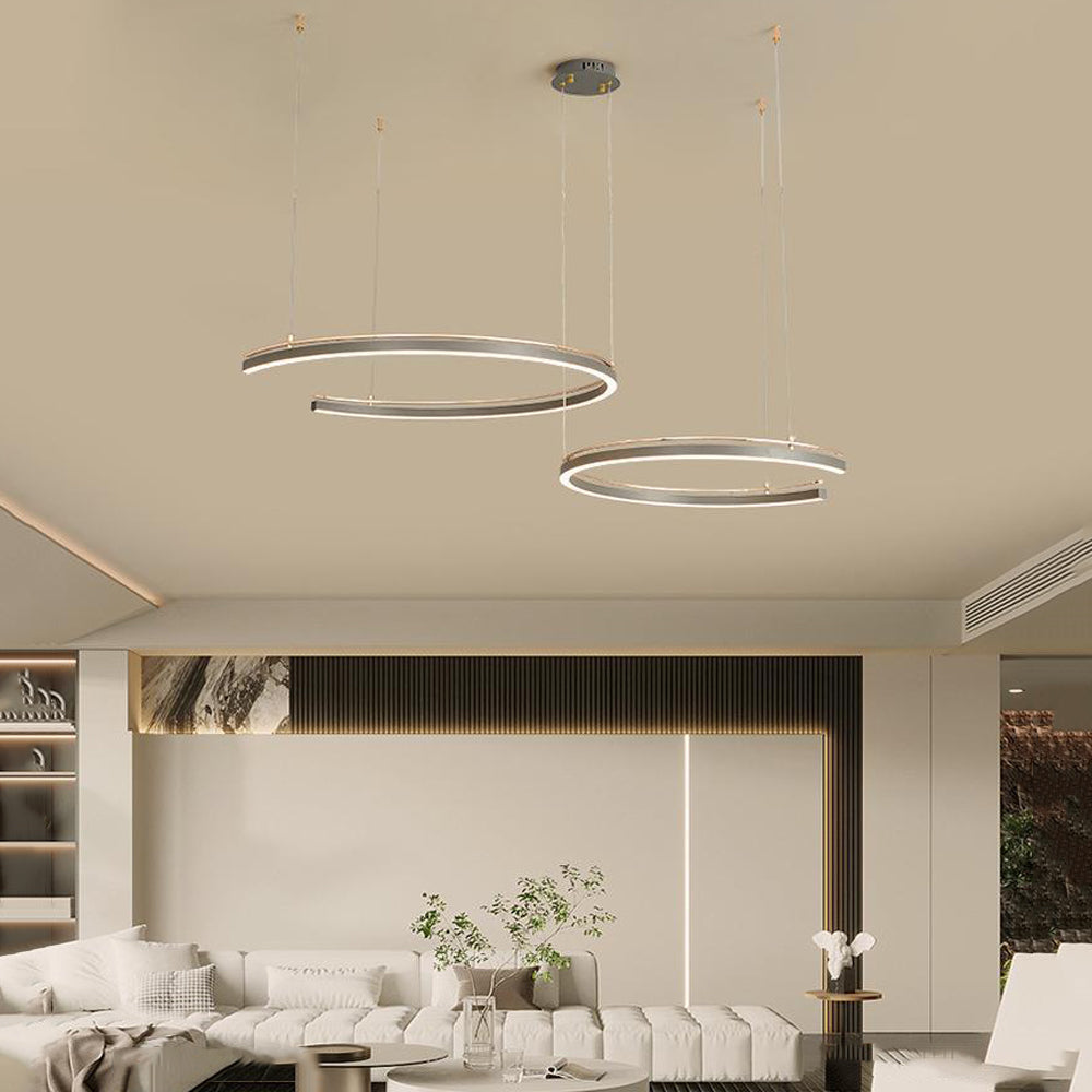 Modern Circular 2 3 Light C Shape Suspension Ceiling Lamp