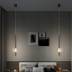 Modern 1 Light Copper Single Crystal Pendant Light With 3 Step Dimming Led
