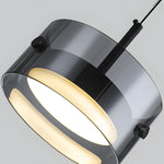 Short Cylinder Glass 3 Step Dimming Led Smoke Gray Nordic Pendant Lights Li002768