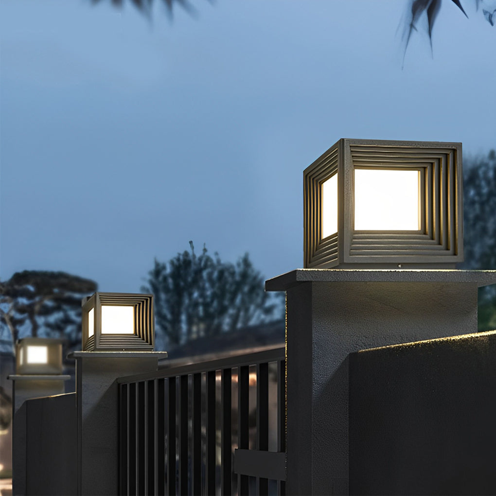 Square Solar Post Caps Light Ha092530
