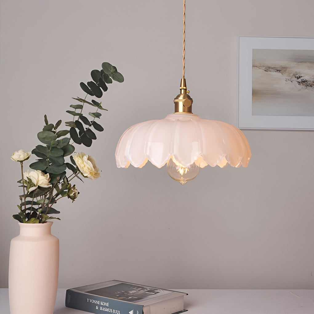 Retro Flower Glass Nordic Kitchen Pendant Lighting Li001973