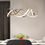 Modern Round Dimmable Led Aluminum Geometric Chandelier Gold