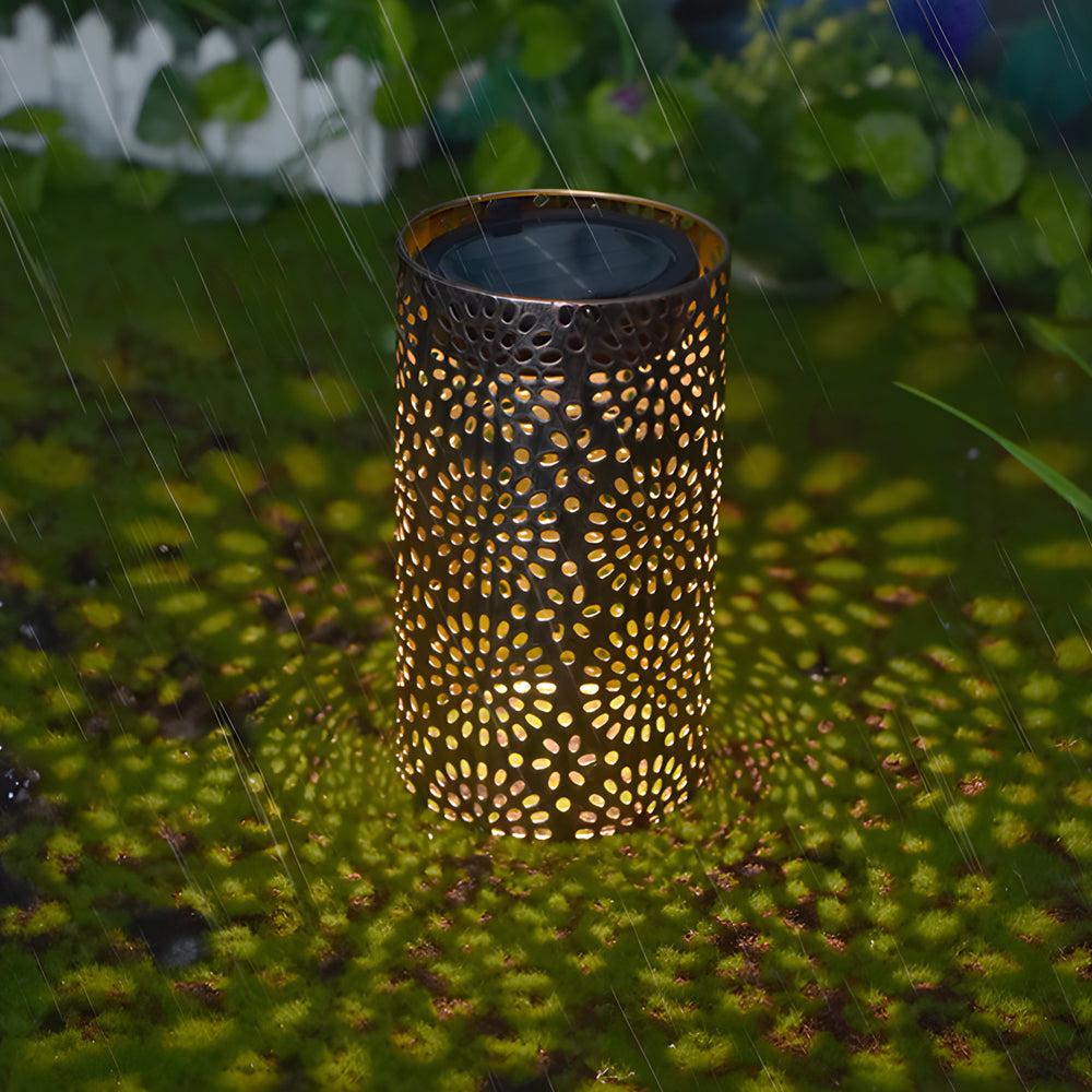 7 3 Inch H Metal Cut Out Solar Outdoor Lantern