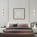 Modern Frosted Glass Tube 1 Light Wall Sconce In Warm White For Living Room