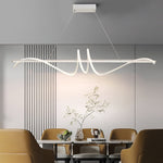 Nordic LED Linear Chandelier with Stepless Dimming for Modern Dining and Kitchen Spaces