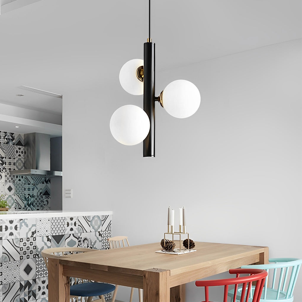 3 Glass Balls Led Chandelier Light Ha098857