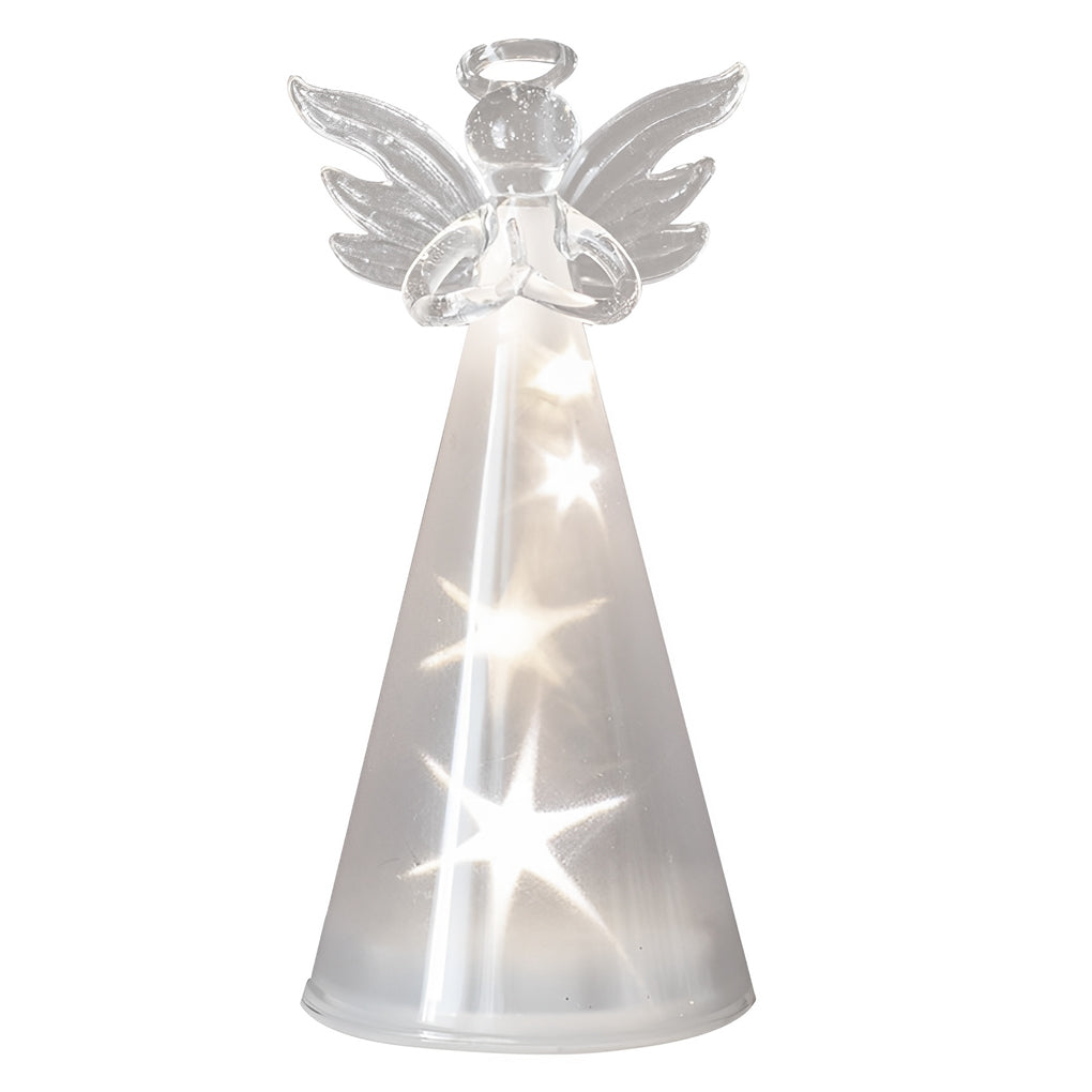 Lumière Céleste Glass Angel LED Table Lamp – Ethereal Night Light for Modern Interiors