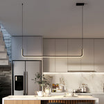 Minimalist Strip Three Color Dimming Led Black Nordic Chandelier Pendant Light
