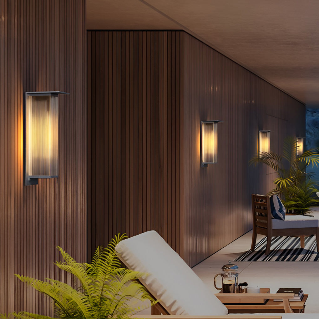 Rectangular Waterproof Modern Outdoor Solar Wall Sconce